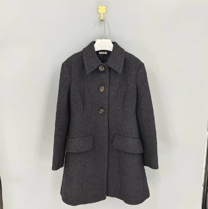 Miu Miu Miu Miu Black Wool Women's Coat 0089 Size S / US 4 / IT 40 - 1 Thumbnail