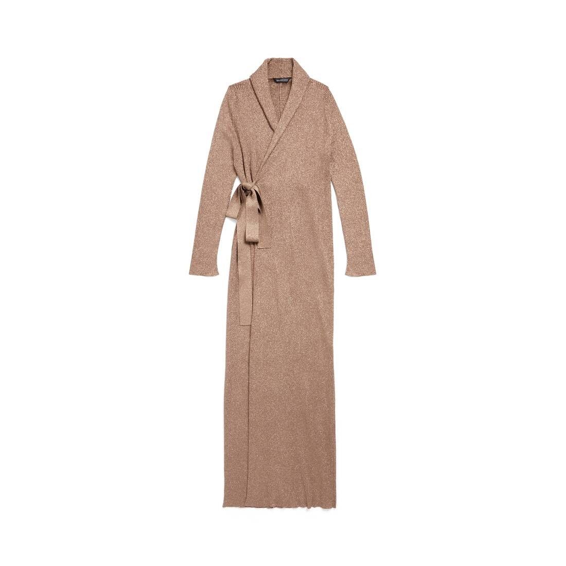 Balenciaga o1bcso1str0525 Wrap Maxi Dress in Brown Size XL / US 12-14 / IT 48-50 - 1 Thumbnail