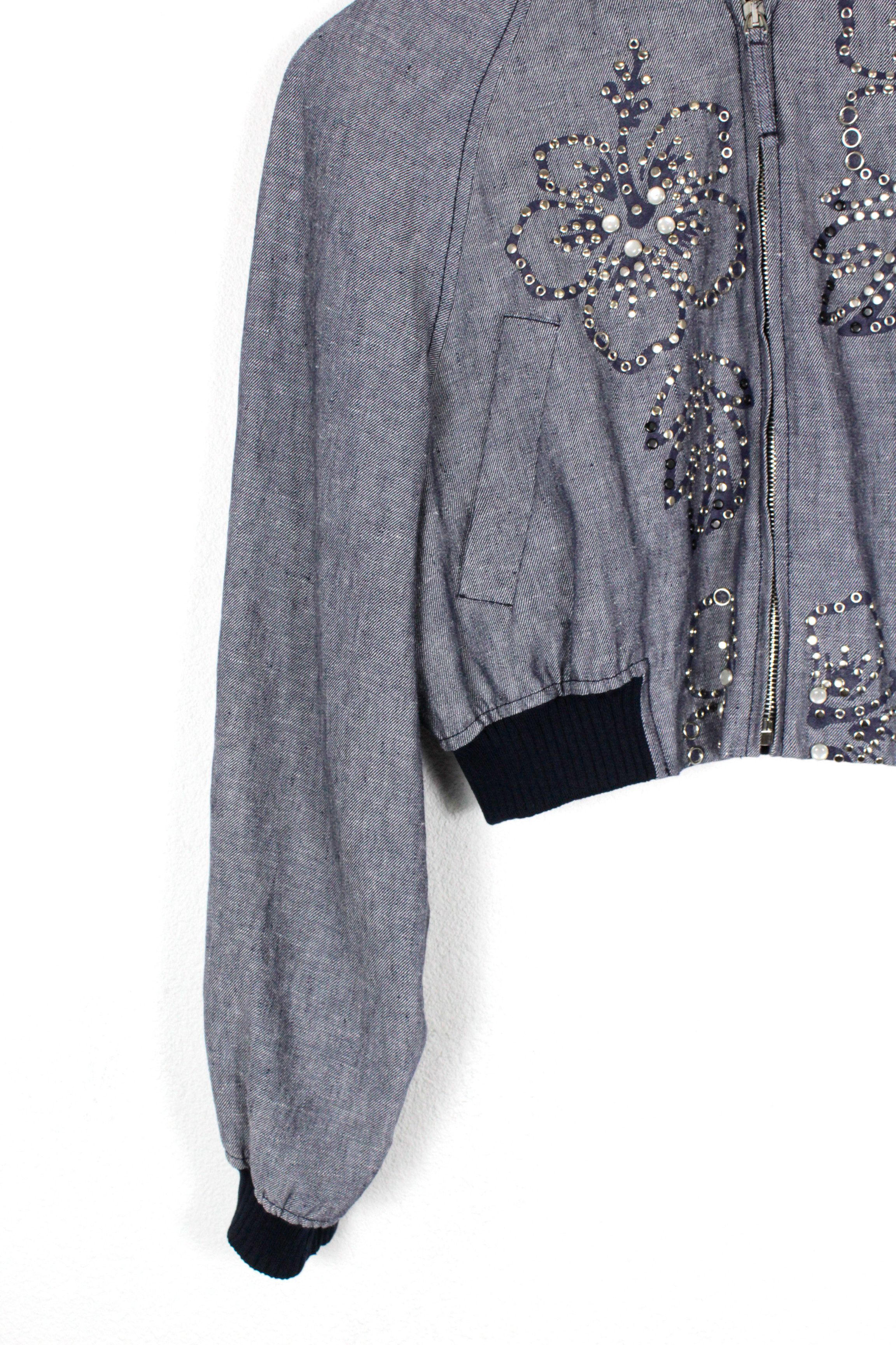 Jean Paul Gaultier Jean Paul Gaultier Embellished Metal Applique Bomber Jacket Size S / US 4 / IT 40 - 3 Thumbnail