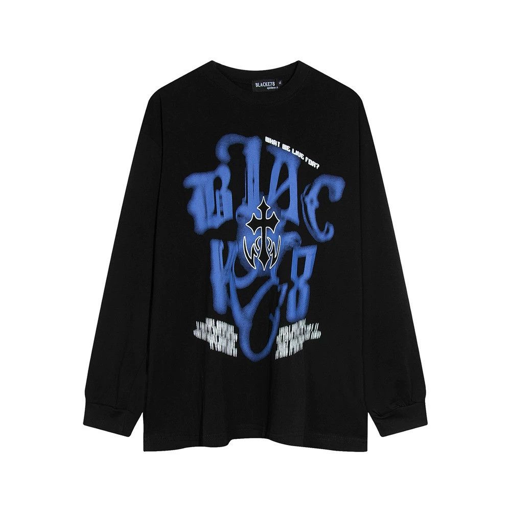 Vintage American men's letter casual cross long-sleeved T-shirt Size US M / EU 48-50 / 2 - 1 Thumbnail