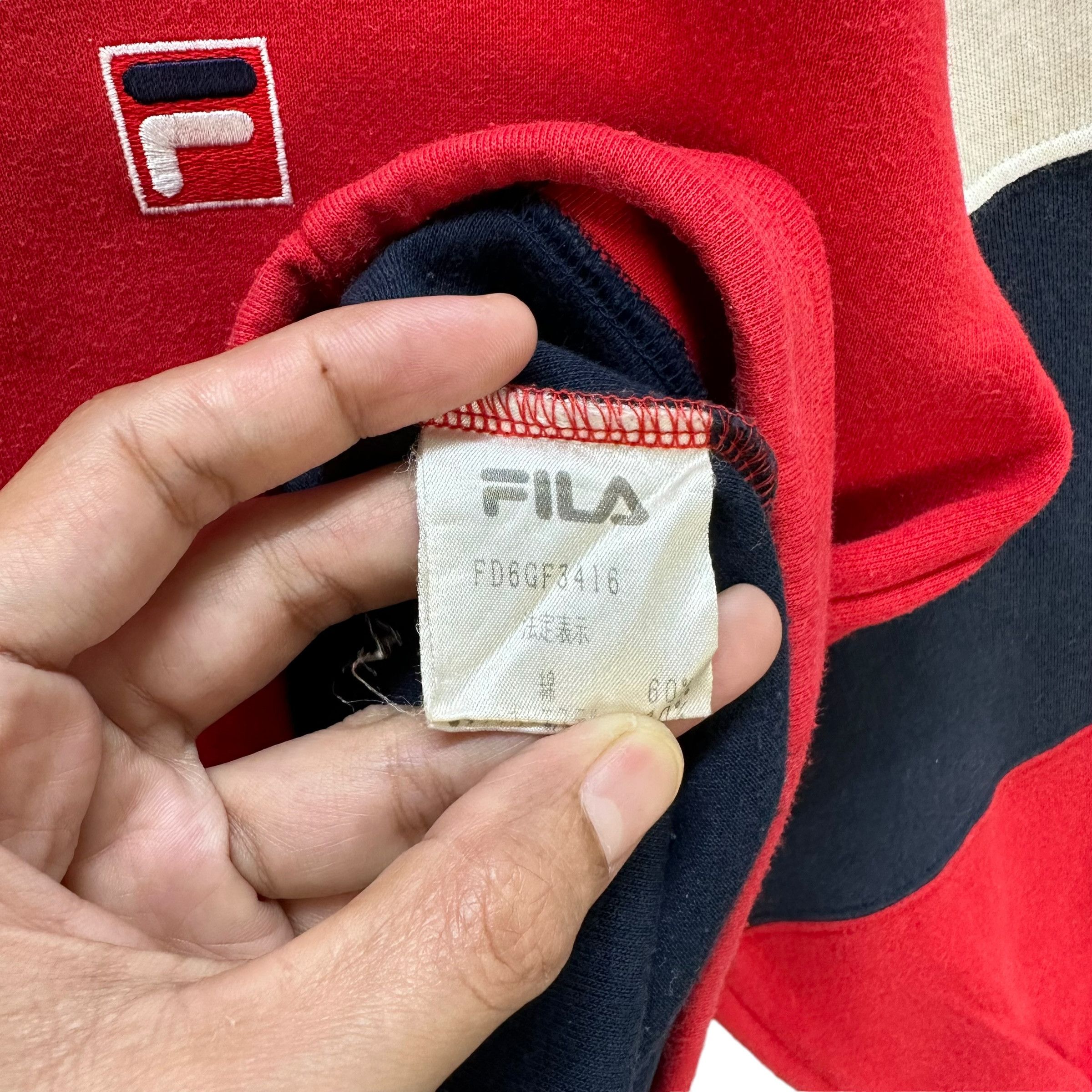Fila FILA Big Logo Colorblock Pullover Hoodies Jumper #9148-62 Size US M / EU 48-50 / 2 - 11 Thumbnail