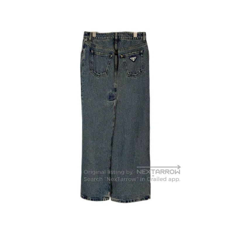 Prada Prada Blue washed denim hip wrap skirt Size 25" / US 0 / IT 36 - 2 Thumbnail