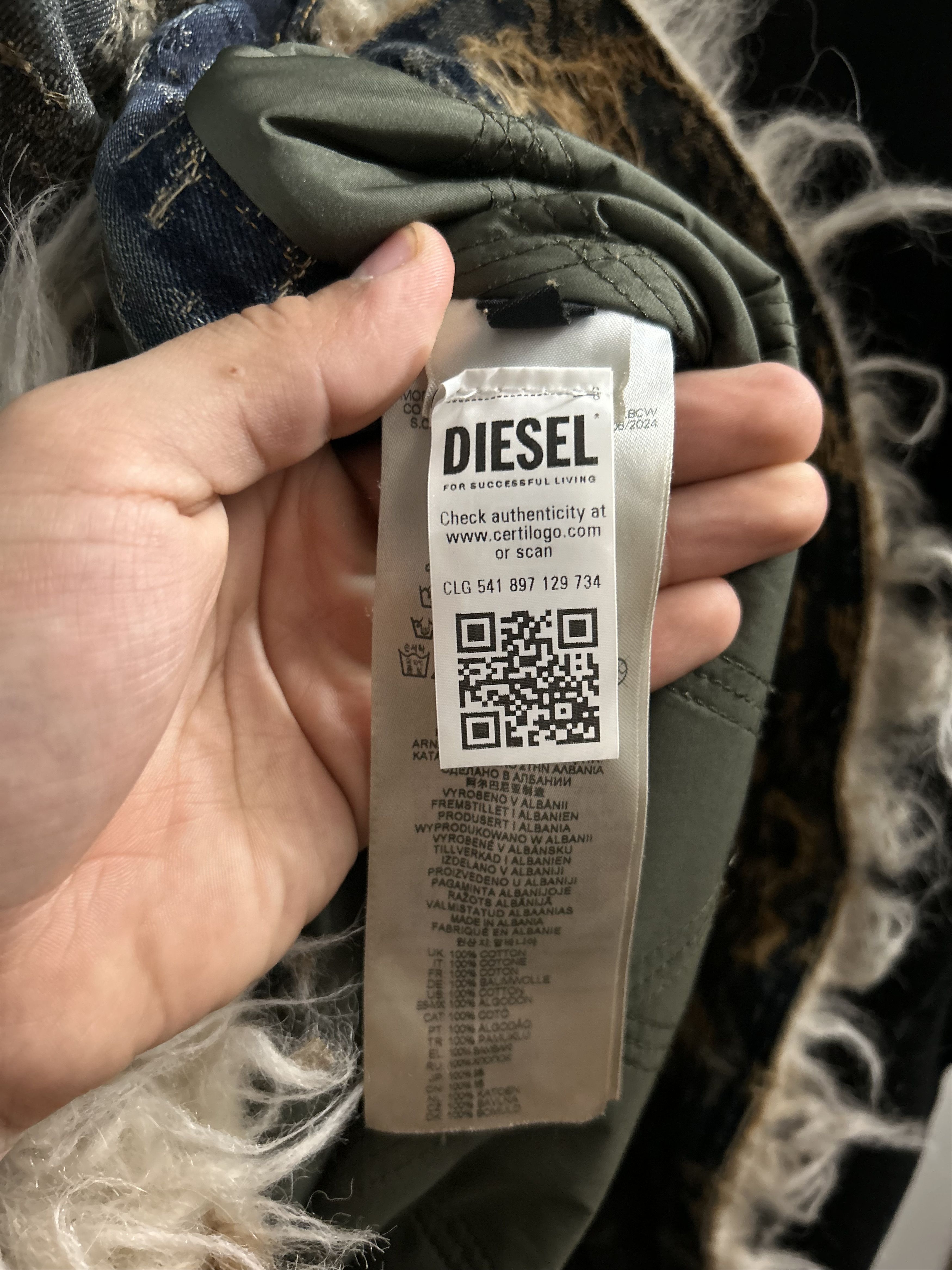 Diesel Diesel D-ARAK-FSF Coated Jacquard Denim Anorak Size US L / EU 52-54 / 3 - 6 Thumbnail
