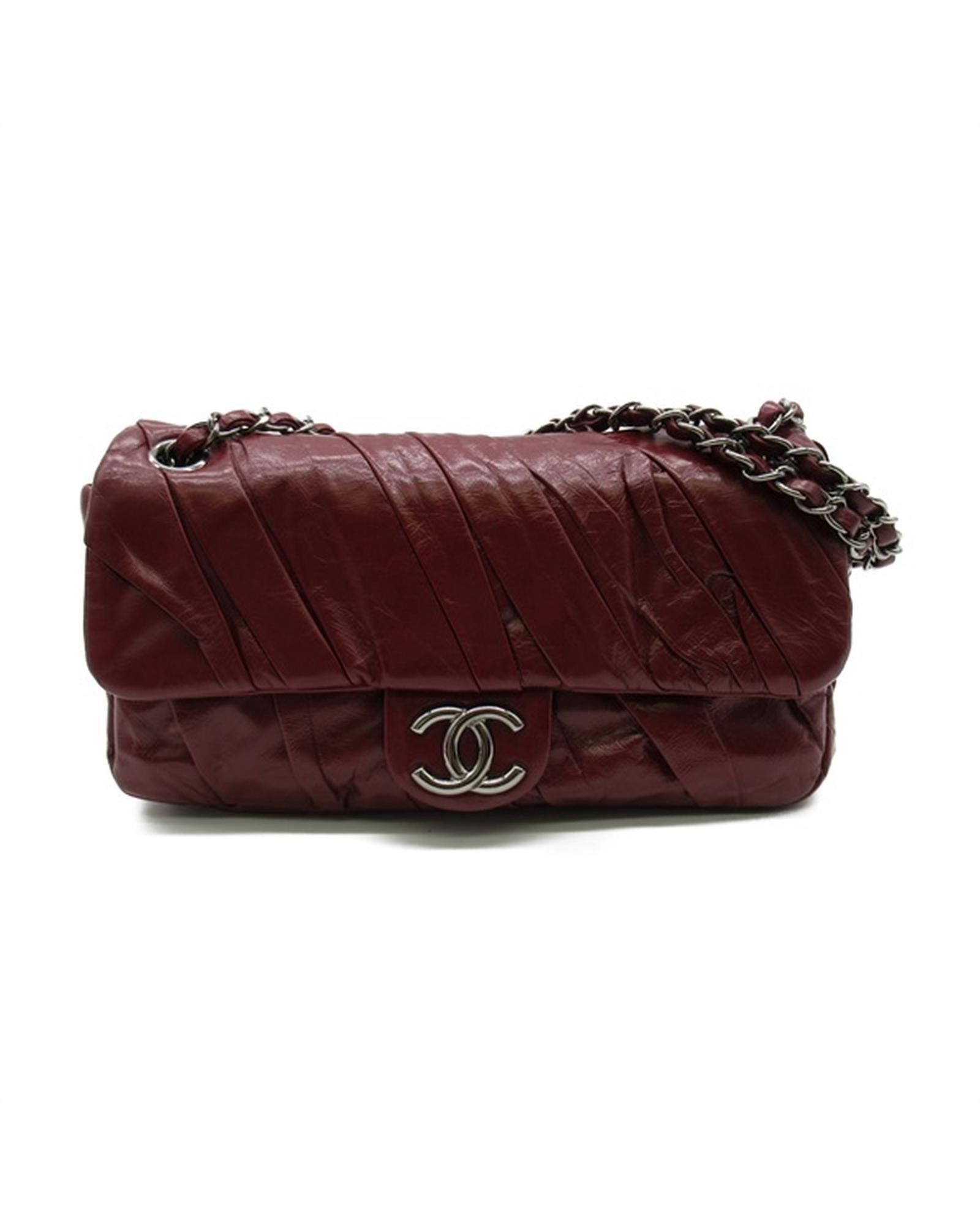 image of Chanel Red Glazed Twisted Medium Flap Bag, Women's