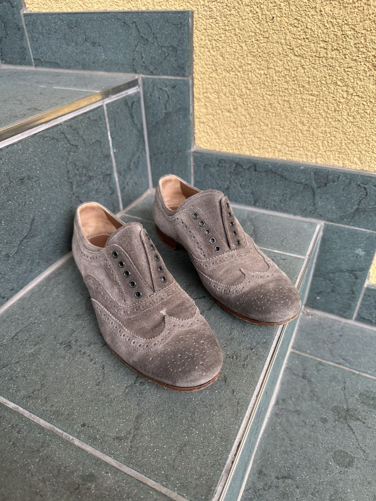 Prada Prada Loafers Women Shoes size 36 us-6,5 Brown-Gray Size US 6.5 / IT 36.5 - 3 Thumbnail