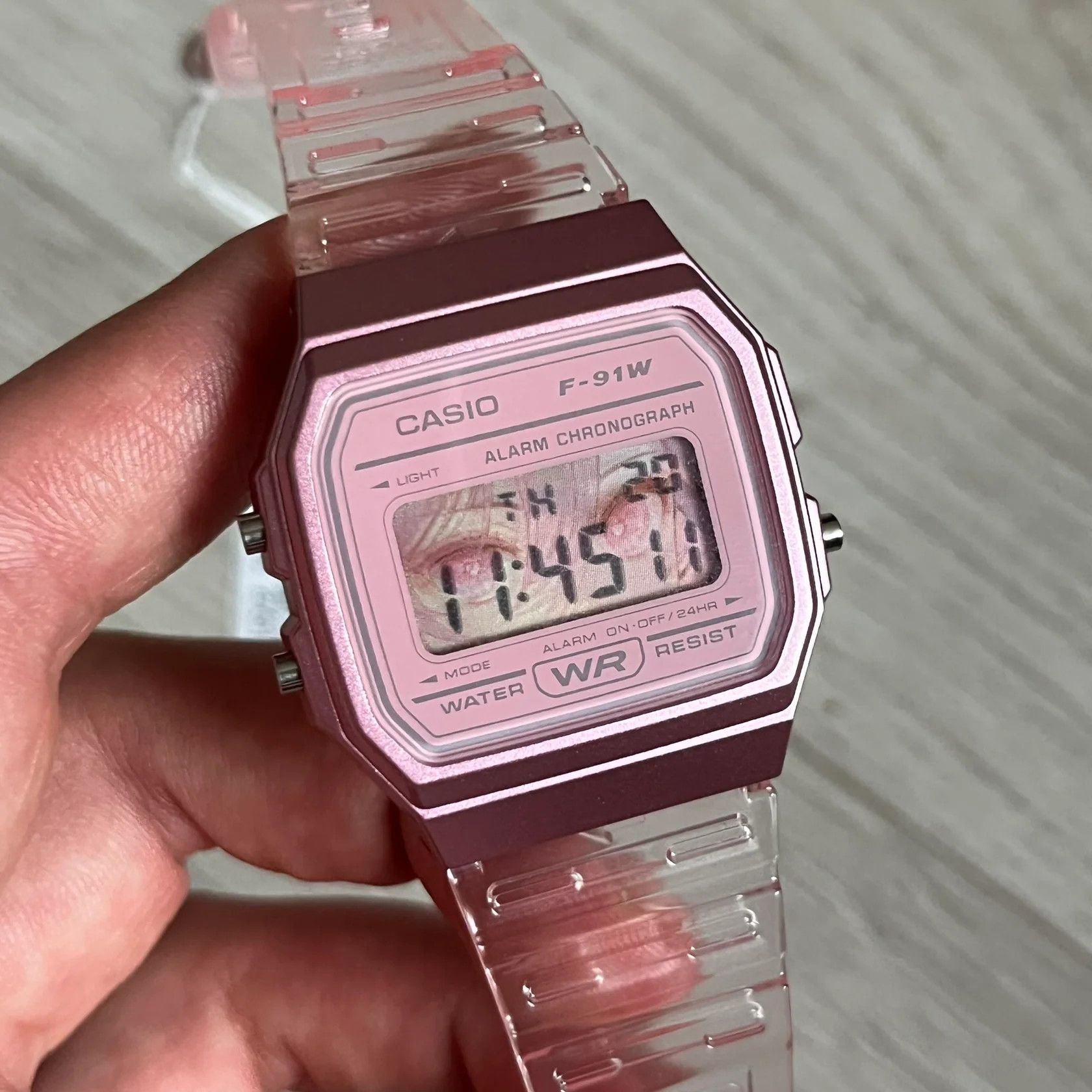 Casio Casio F-91W "Love Eyes" Pink Digital Watch Size ONE SIZE - 2 Thumbnail