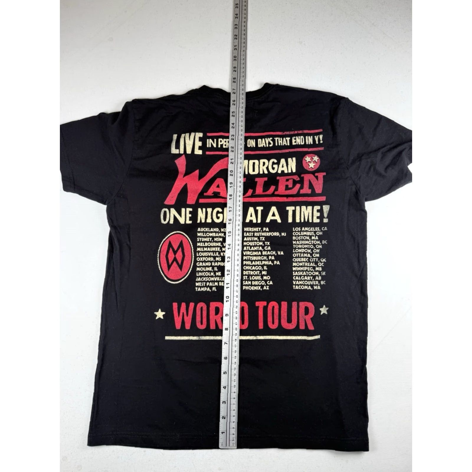 Vintage Morgan Wallen One Night At A Time World Tour Concert Merch T-Shirt Black Size L Size US L / EU 52-54 / 3 - 5 Thumbnail