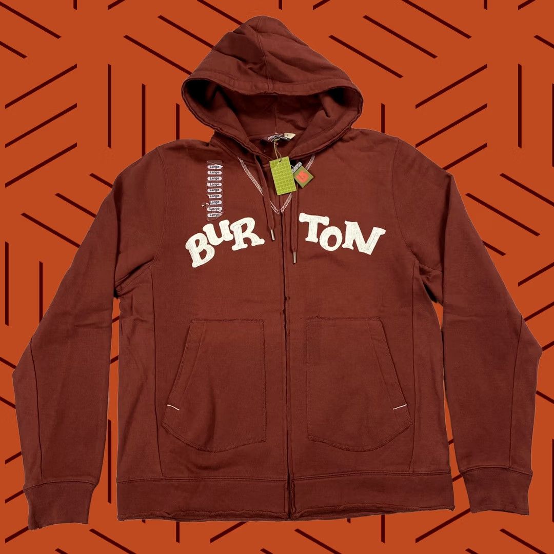 Burton Burton Full-Zip Hoodie Mens L FW Burnt Adobe Chainstitch Spellout SNOWBOARDING Size US L / EU 52-54 / 3 - 1 Thumbnail