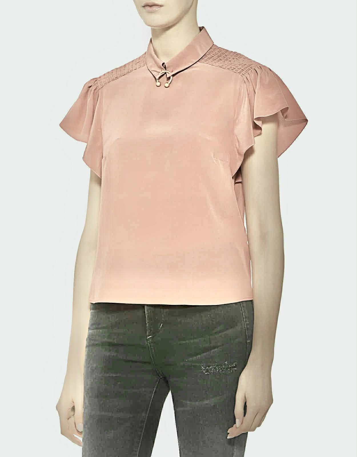 RED Valentino RED Valentino Pierced Ruffled Silk Blouse IT 42 Size M / US 6-8 / IT 42-44 - 6 Thumbnail