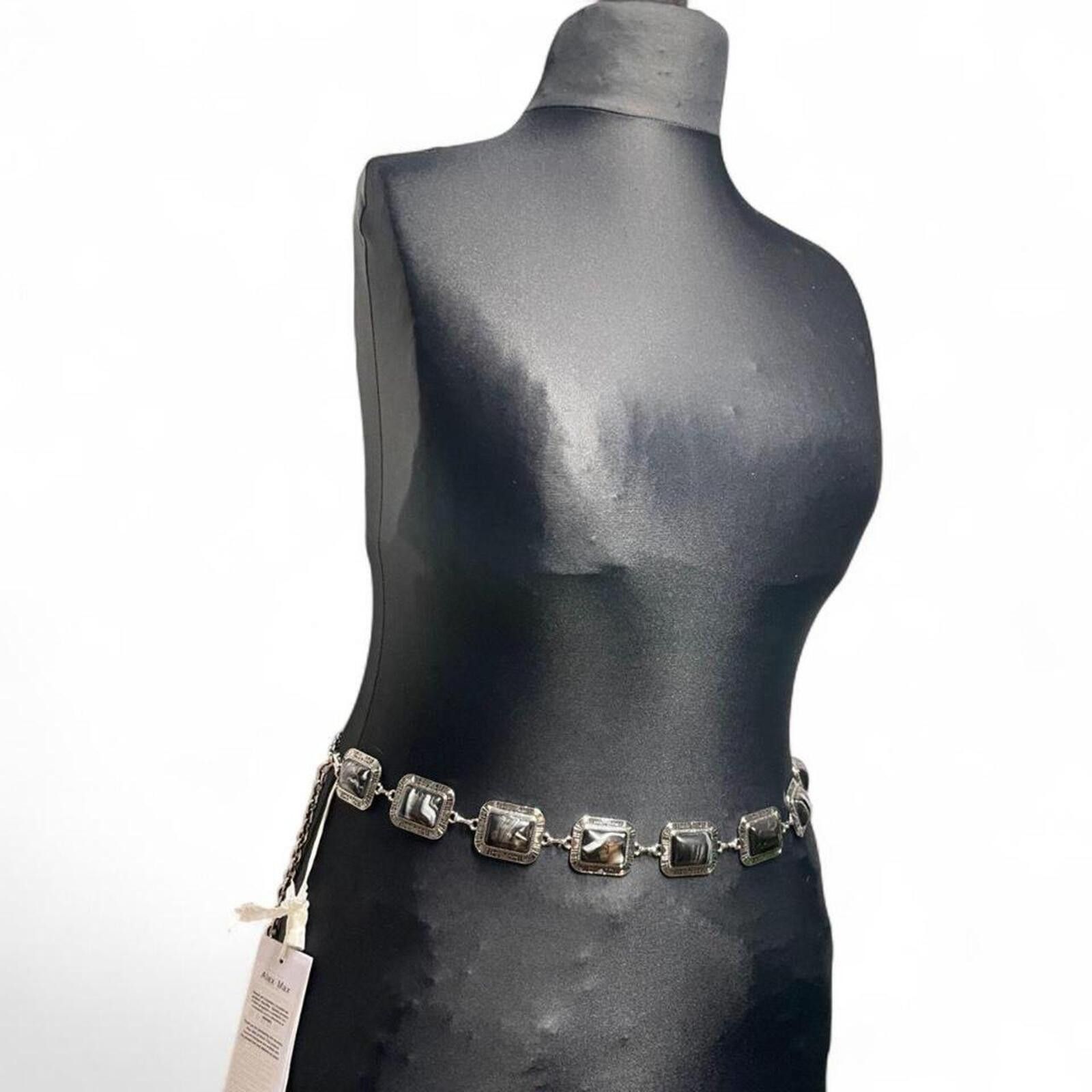 Other Alex Max Silver Chain Belt Marble Stone Links BNWT Statement Size ONE SIZE - 2 Thumbnail