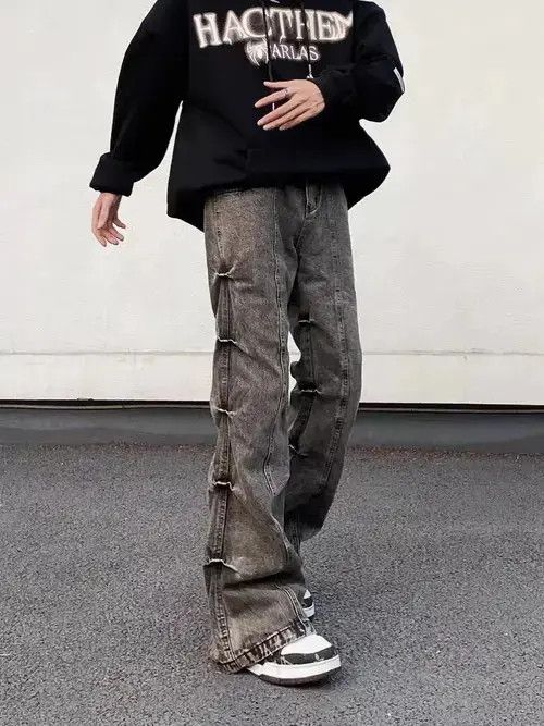 Japanese Brand × Jean Vintage washed pleated bootcut denim trousers Size US 32 / EU 48 - 2 Thumbnail
