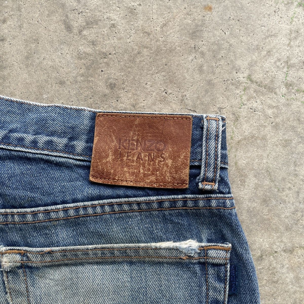 Jean × Kenzo W31x29.5 Vintage Kenzo Jeans Faded Denim Pants Size US 31 - 10 Thumbnail