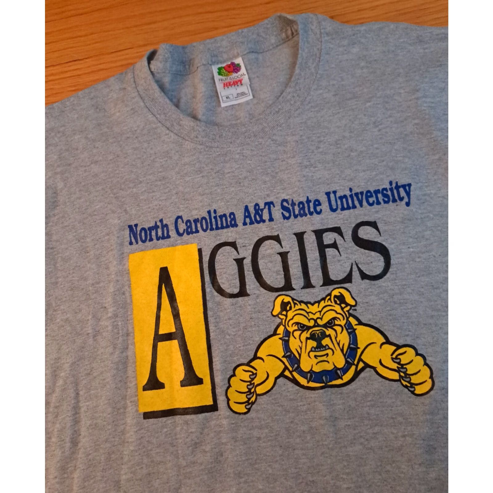 Fruit Of The Loom VINTAGE North Carolina State University Aggies XL Grey T-Shirt Basketball Unisex Adults Short Sleeve 90s University Mens/Womens Size US XL / EU 56 / 4 - 3 Thumbnail