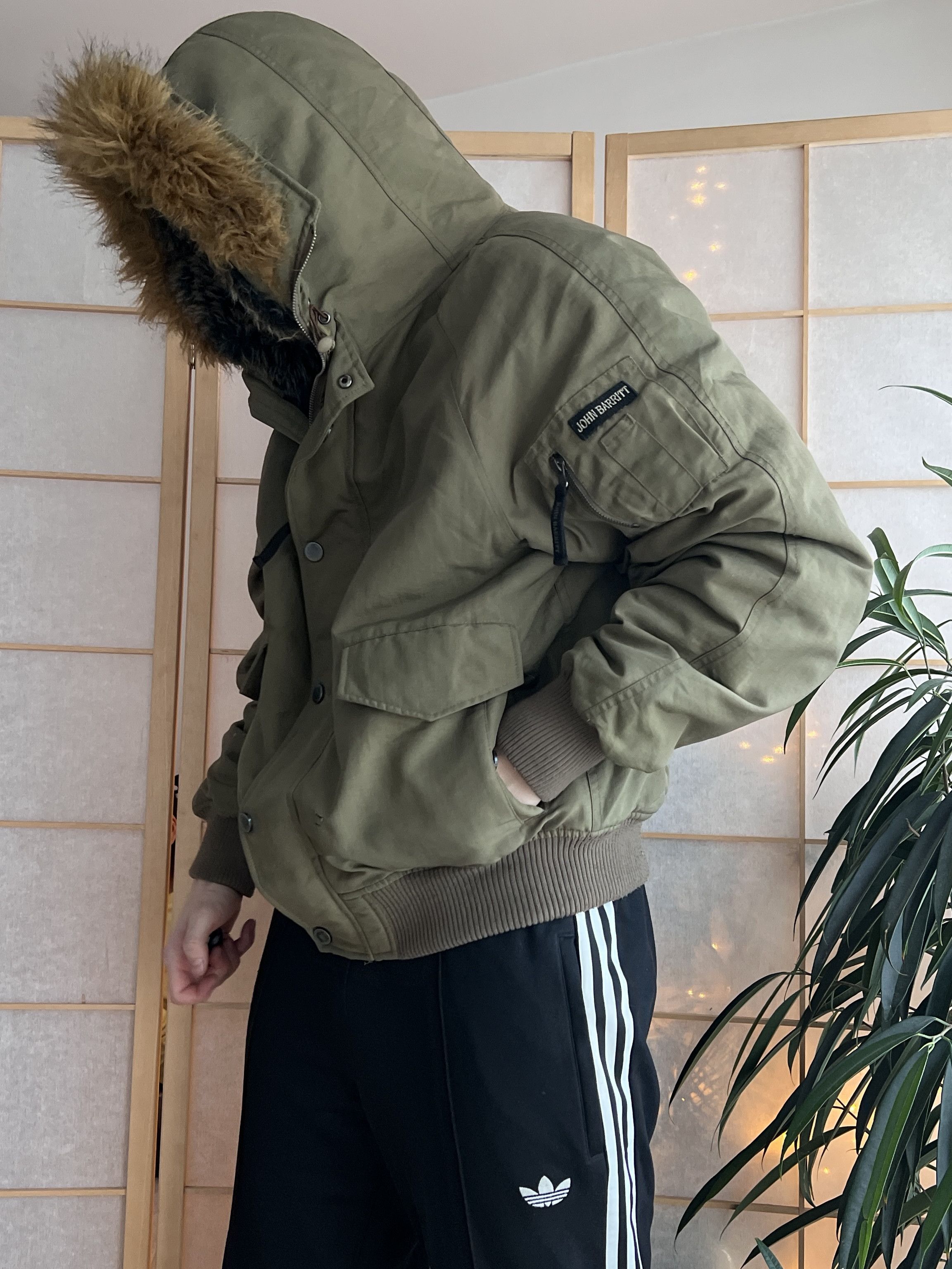 Le Grande Bleu (L.G.B.) Avant garde vintage faux fur hood bomber jacket y2k cropped Size US L / EU 52-54 / 3 - 5 Thumbnail