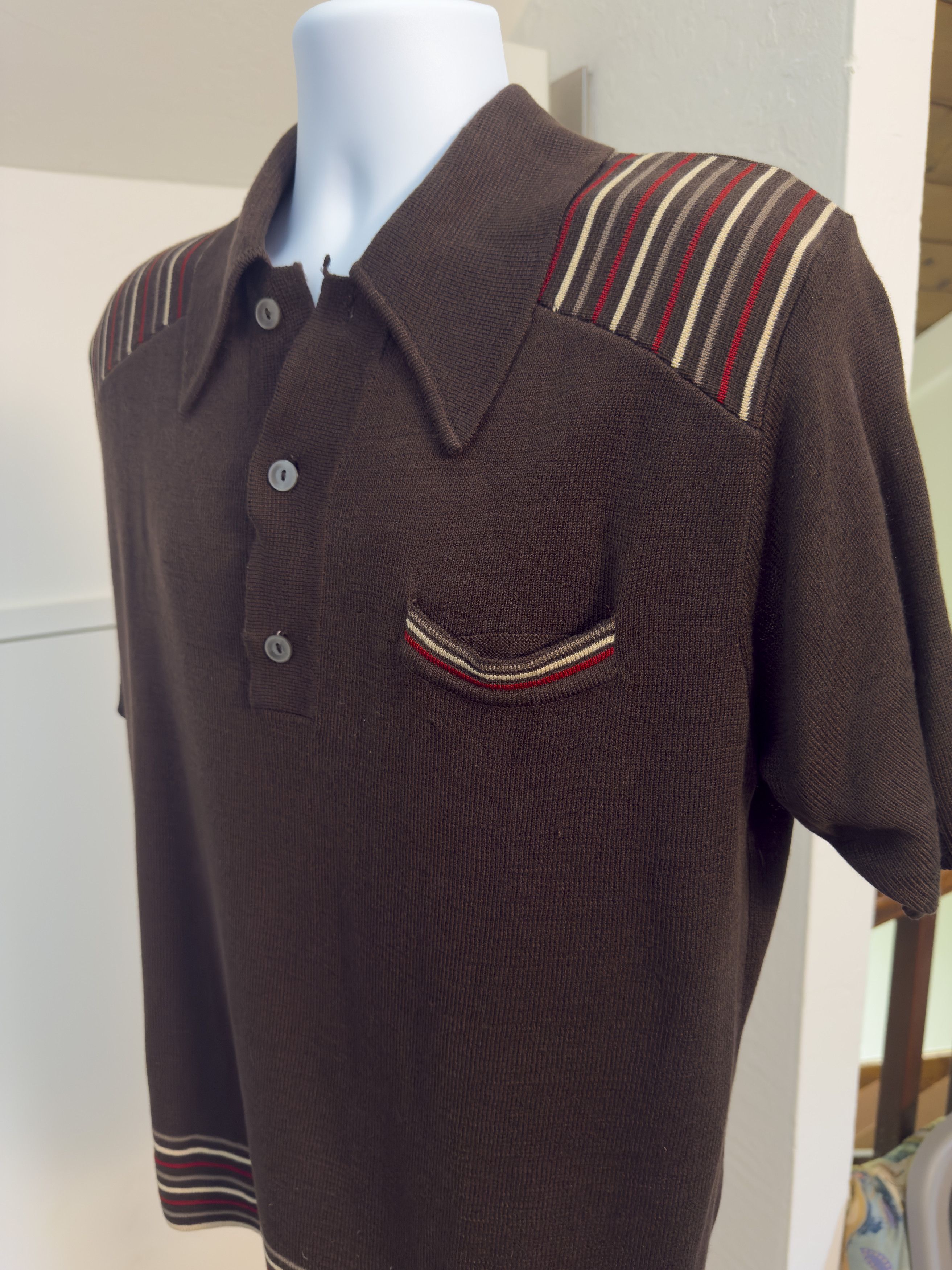 JCPenney Vintage 70s JCPenney Coordinated Sportswear Knit Polo Shirt Size US M / EU 48-50 / 2 - 2 Thumbnail