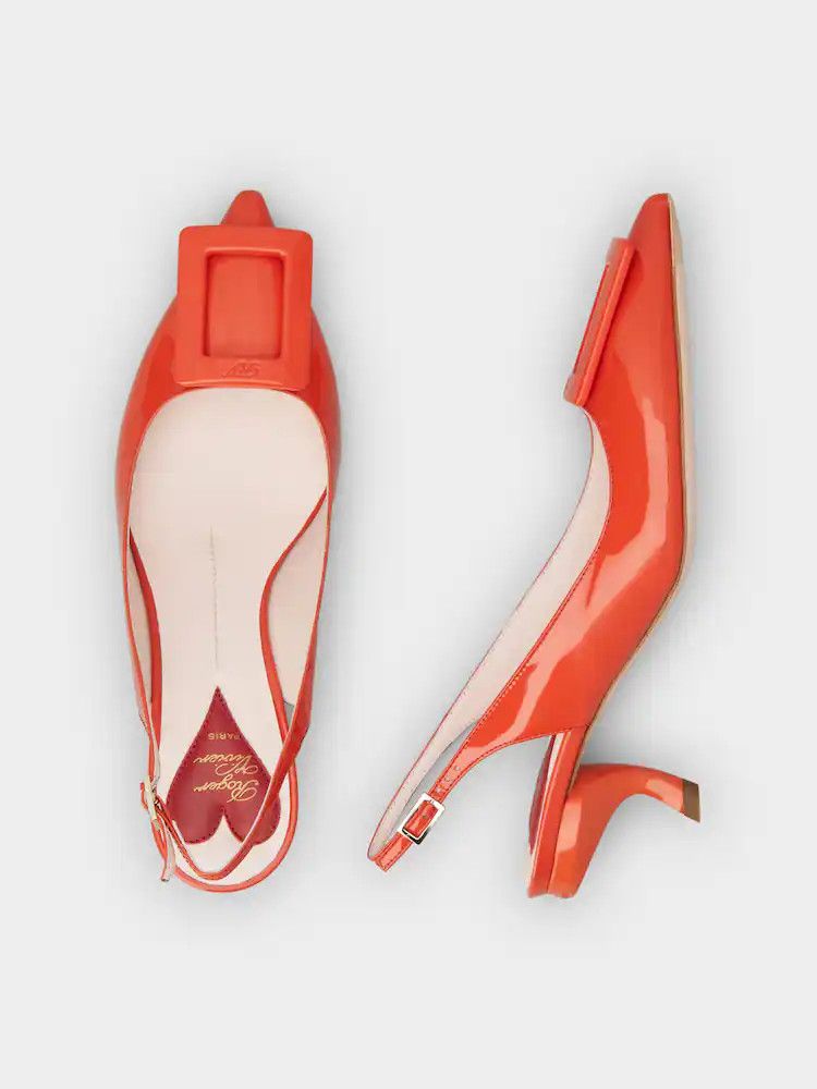 Roger Vivier o1s22i1n0824 Slingback Virgule Pumps in Red Size US 7 / IT 37 - 4 Thumbnail