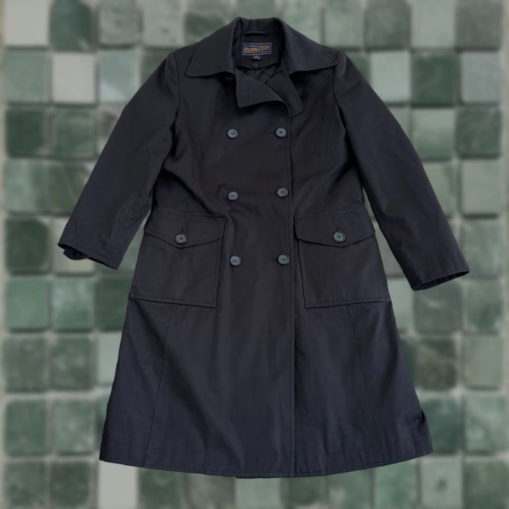Pendleton VINTAGE Pendleton Double Breasted Long Trench Coat Black Women 8 Removal Liner Size M / US 6-8 / IT 42-44 - 1 Thumbnail