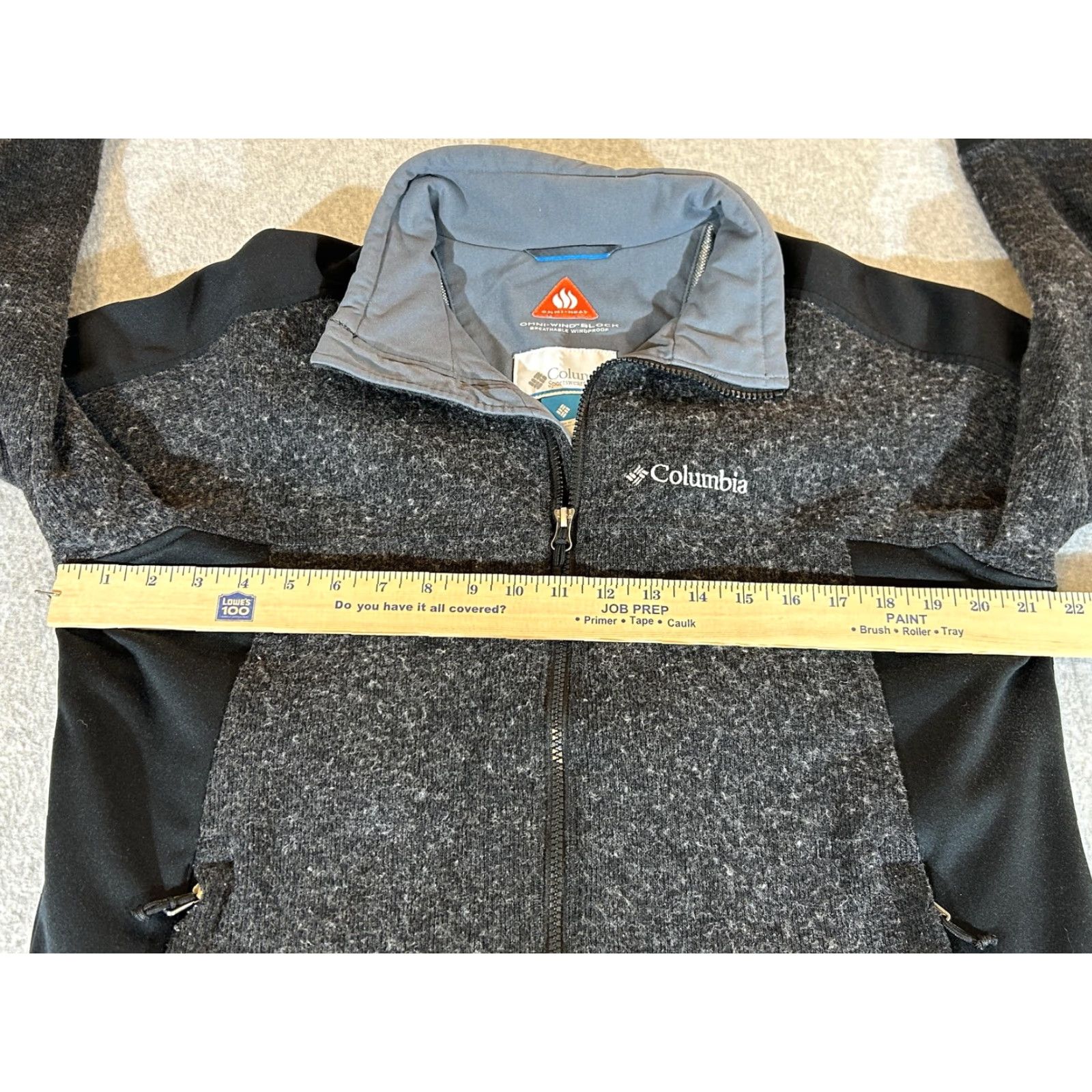 Vintage Columbia Jacket Mens Medium Wool Blend Softshell Omni-Heat Omni-Wind Gray Flecked Zipped Pockets Full Zip Outdoor Activewear Casual Travel Mens Size US M / EU 48-50 / 2 - 4 Thumbnail