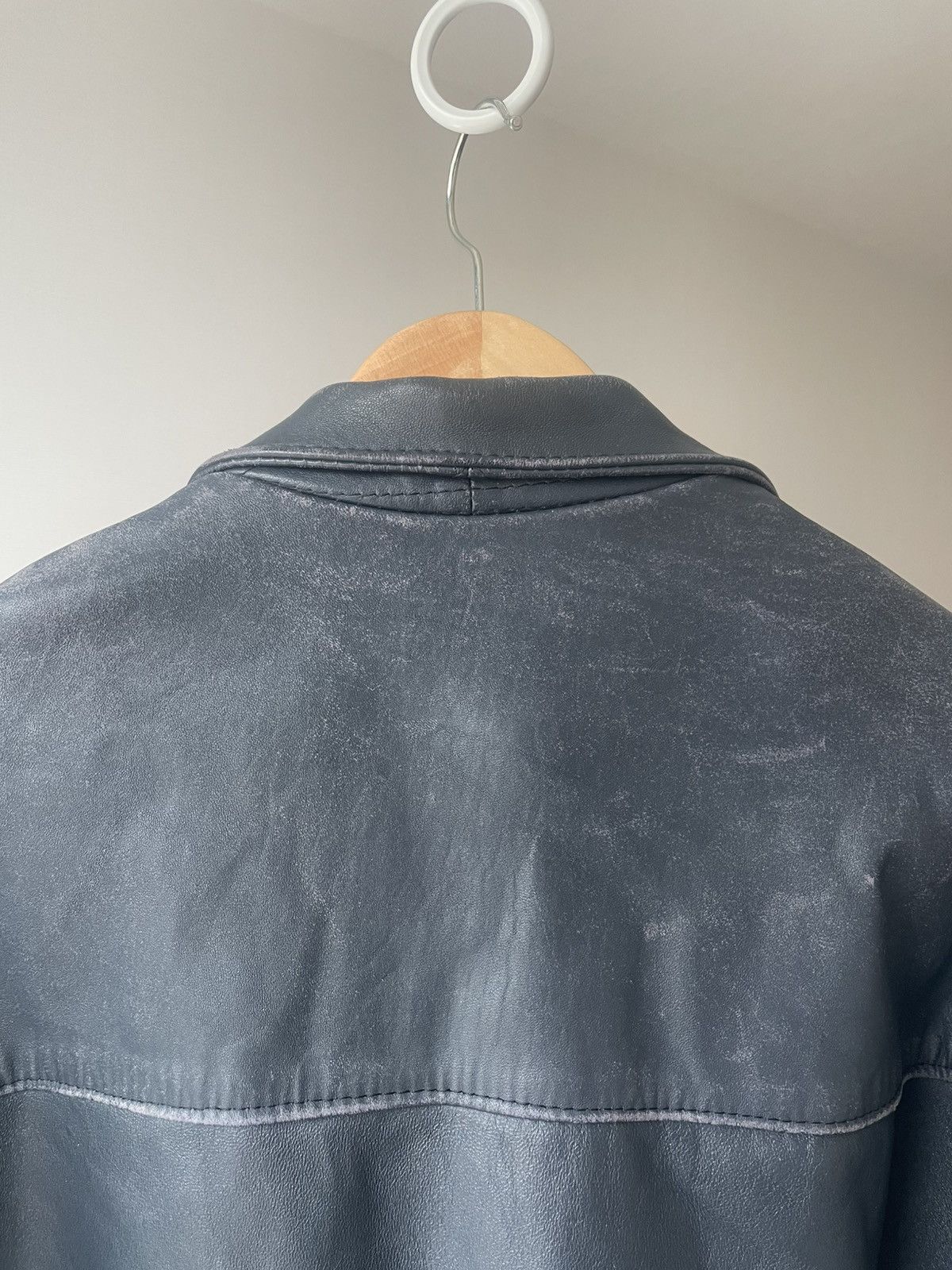 Japanese Brand Vintage French Zip Leather Military Jacket Size US L / EU 52-54 / 3 - 6 Thumbnail
