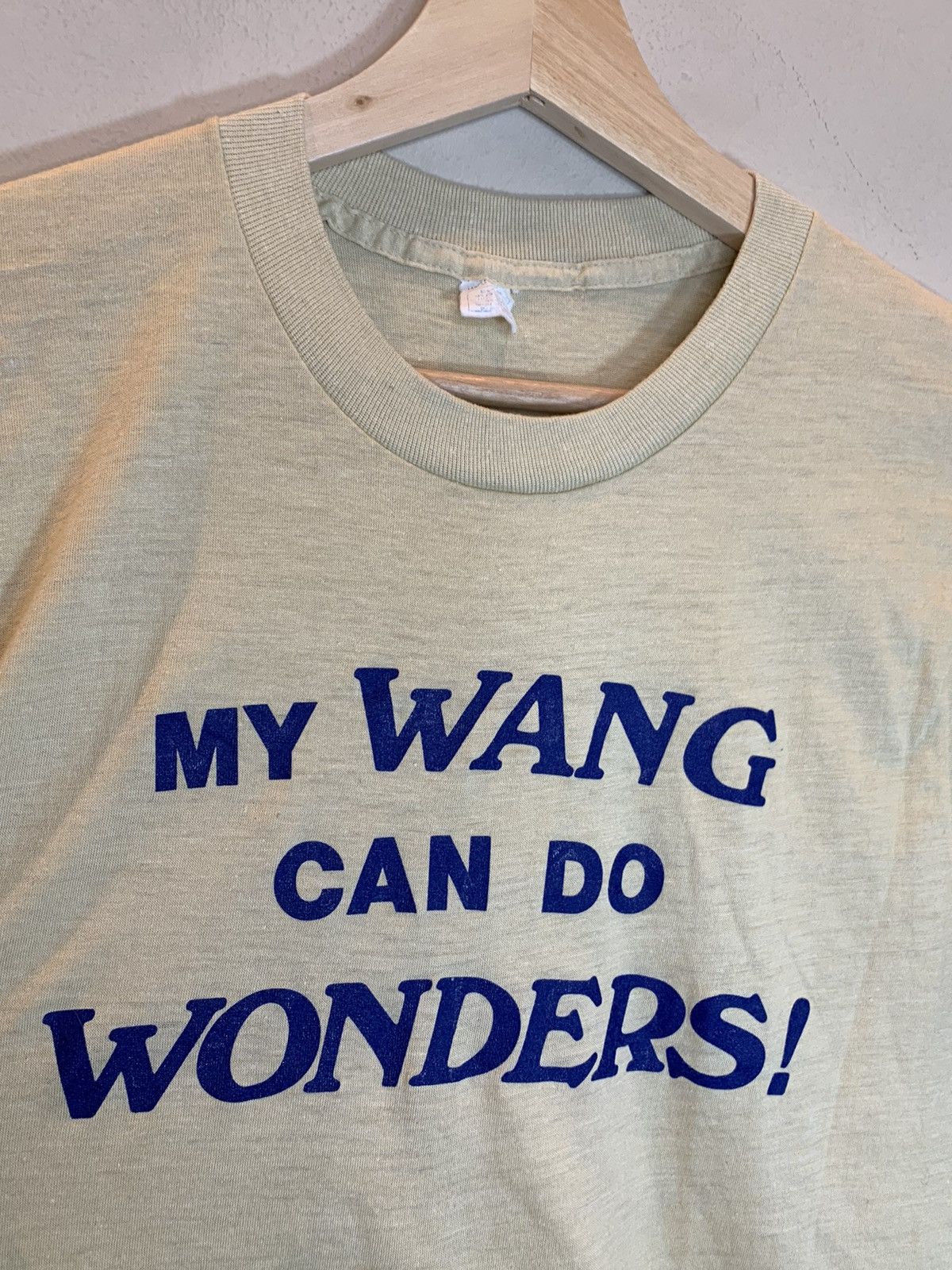 Vintage RARE Vintage 70s My Wang Can Do Wonders! Single Stitch Shirt Size US M / EU 48-50 / 2 - 2 Thumbnail