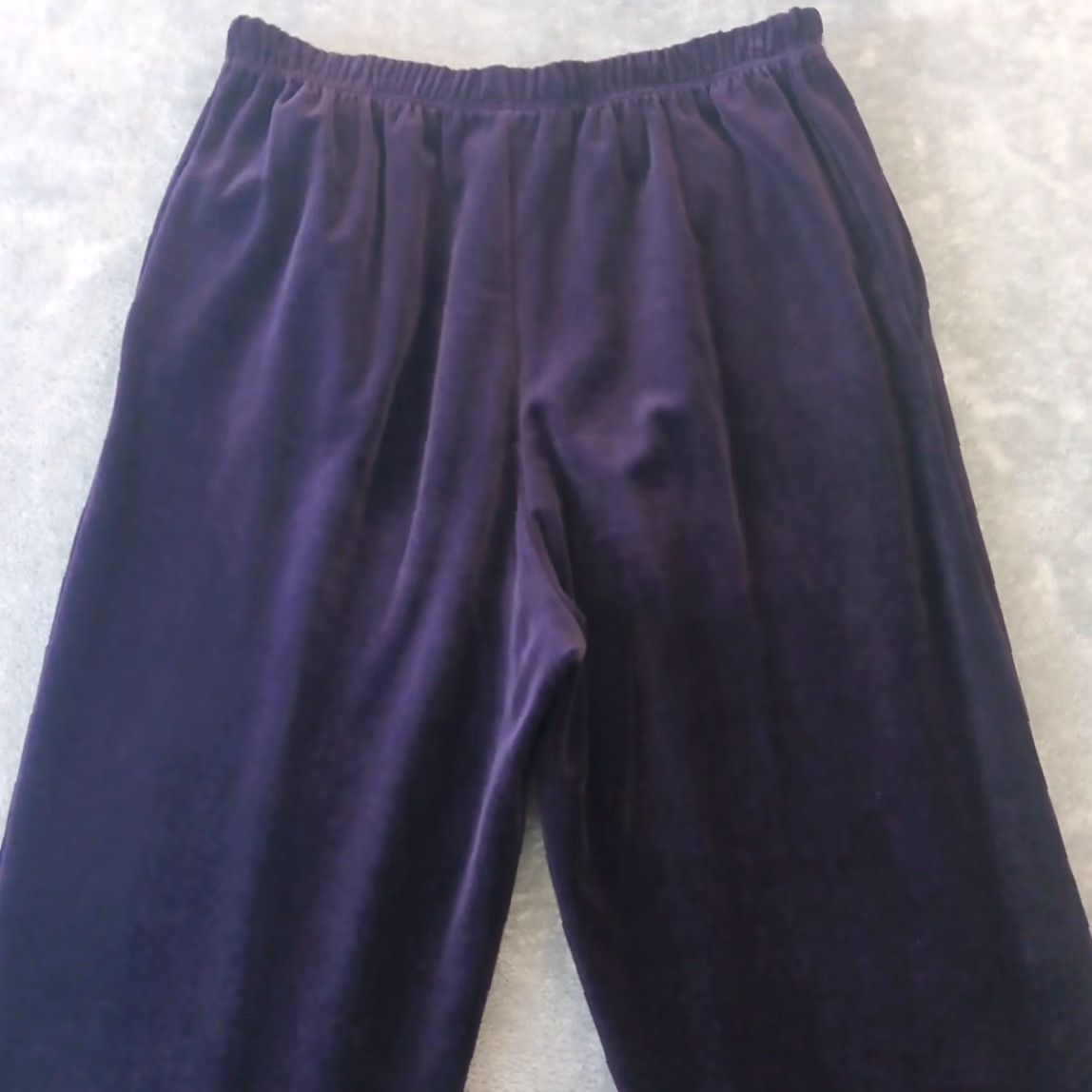 Vintage Rafaella Velour Sweatpants Pants Womens Large Purple Pull On Pockets 28x30 High Rise Size 36" / US 14 / IT 50 - 7 Thumbnail