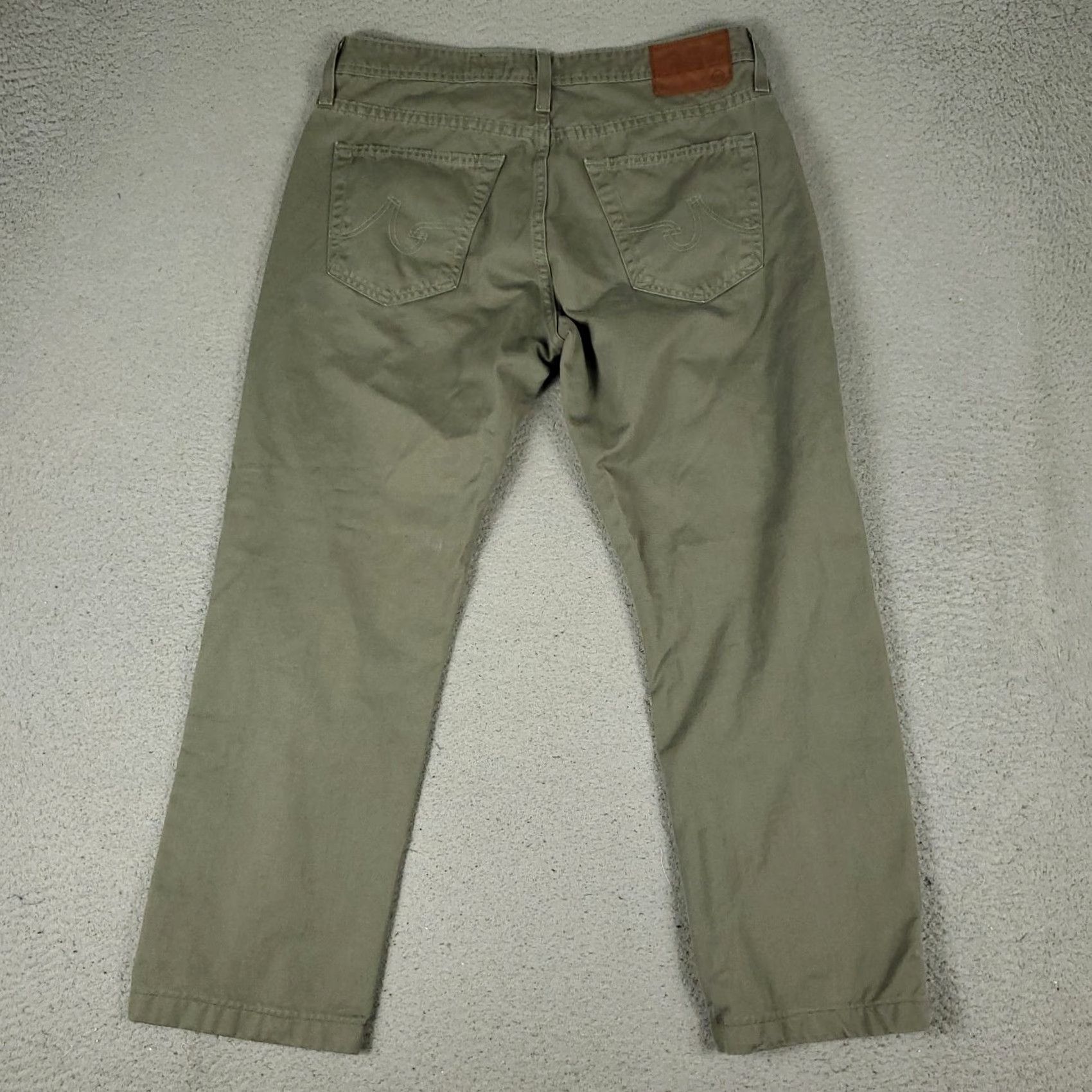 Vintage AG Adriano Goldschmied Jeans Mens 32x27 Green The Graduate Tailored Leg Jeans Size US 32 / EU 48 - 7 Thumbnail