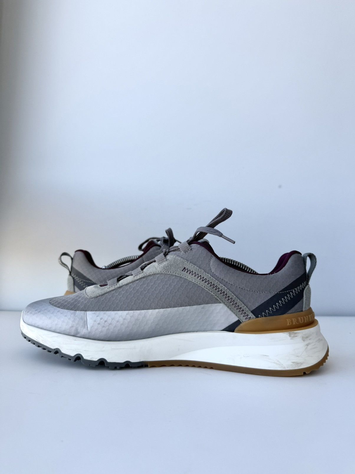 Brunello Cucinelli Brunello Cucinelli Honeycomb Grey Lace Up Sneaker Mens Shoes Size US 12 / EU 45 - 10 Thumbnail