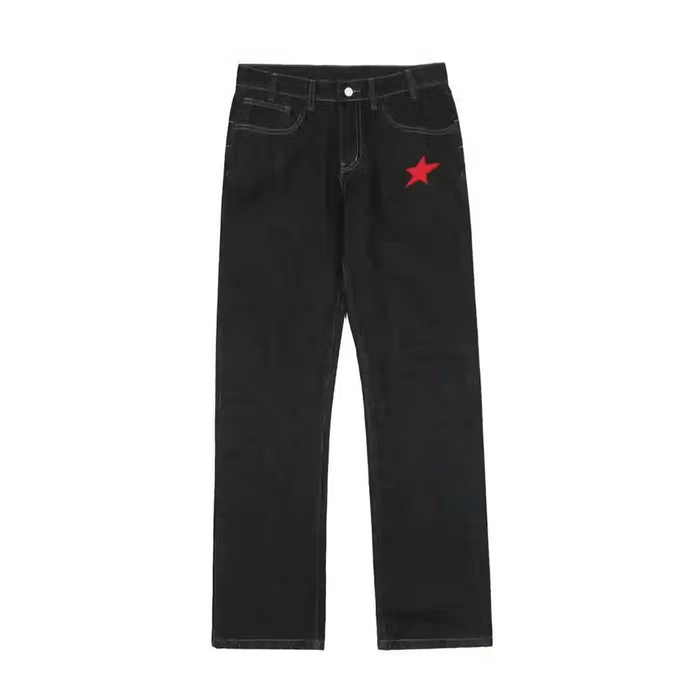 Vintage Black y2k stack hiphop pattern skate baggy jeans | Grailed