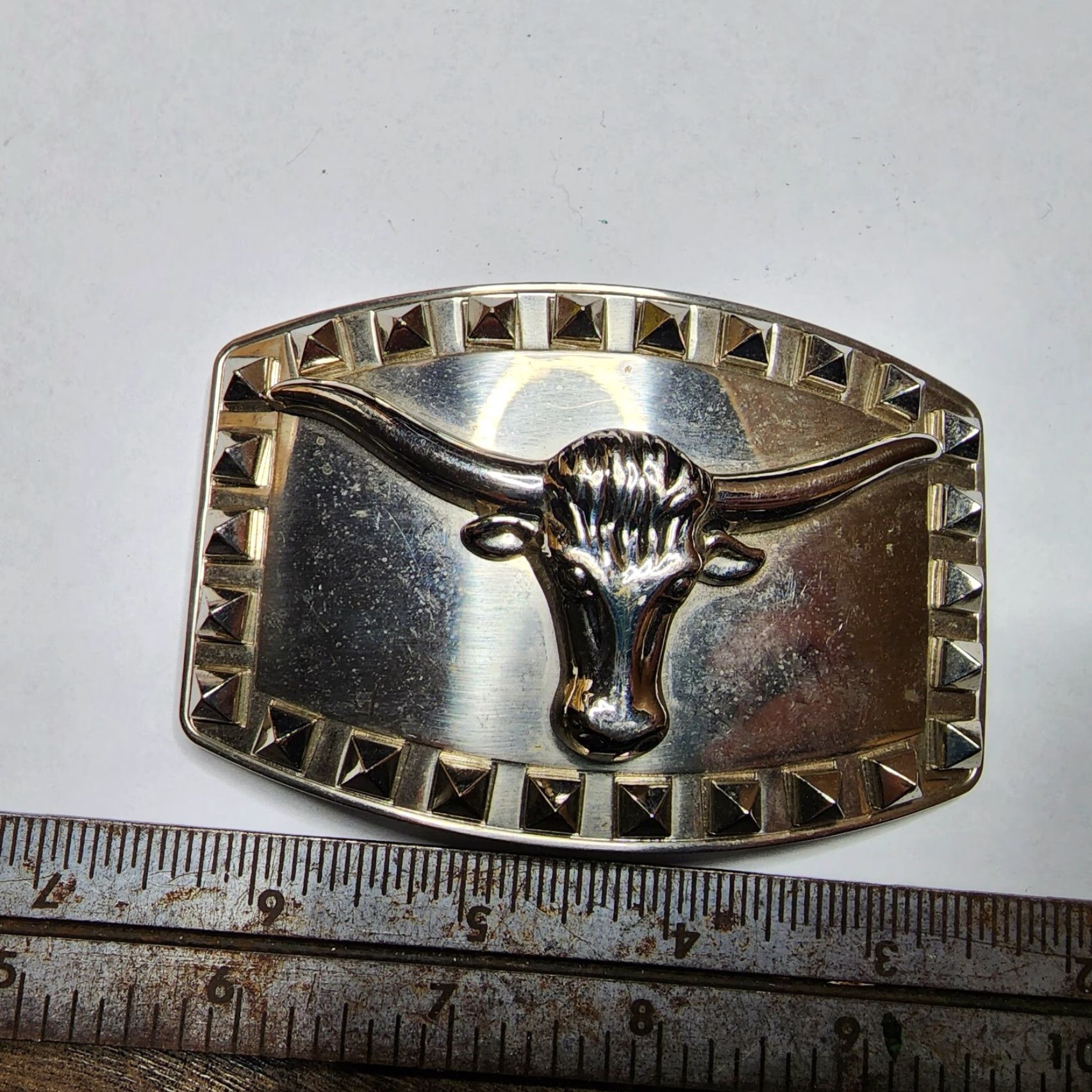 Vintage Vintage Retro Long Horn Cow Bull Western Spikes Belt Buckle Men Leather Metal 1.5in Silver Buckle Western Buckle Bull Animal Theme Mens Size ONE SIZE - 3 Thumbnail