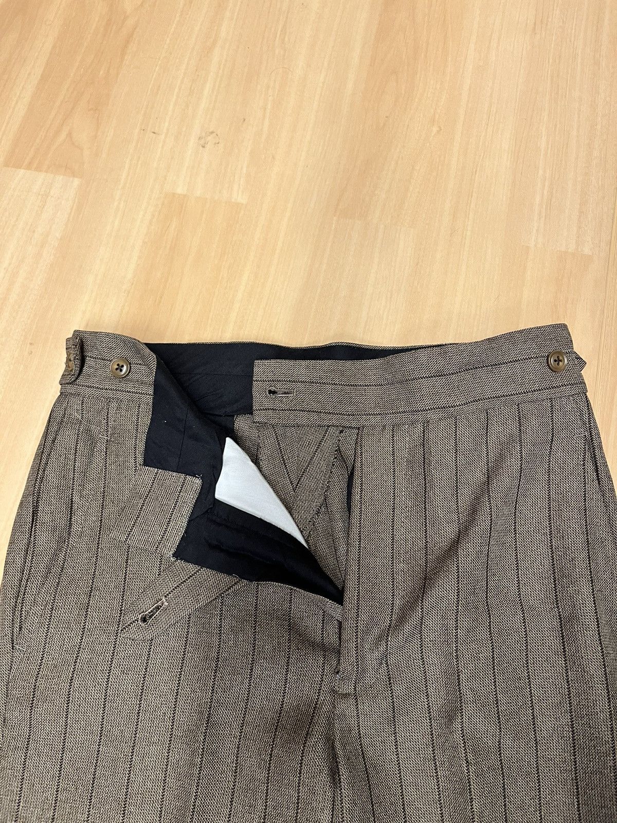 Japanese Brand × Needles × Vintage Brown Pinstripe Needles Dress pants Size US 28 / EU 44 - 6 Thumbnail
