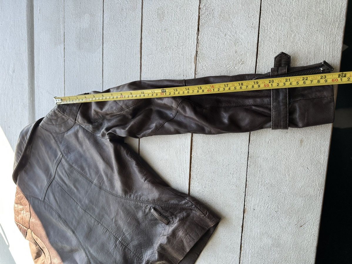 Other 🚨Y2K RICK OWENS TYPE DIRTY SLIM FIT ZIP LEATHER JACKET Size XS / US 0-2 / IT 36-38 - 17 Thumbnail