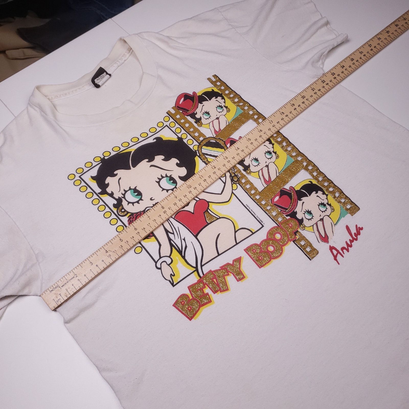 Vintage Vtg 90s Betty Boop Diamond Dust Glitter Tee Size US XL / EU 56 / 4 - 7 Thumbnail