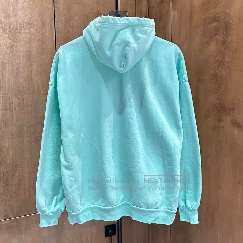 Balenciaga Balenciaga Mint Green Distressed Destroyed Zip Hoodie Size US S / EU 44-46 / 1 - 5 Thumbnail