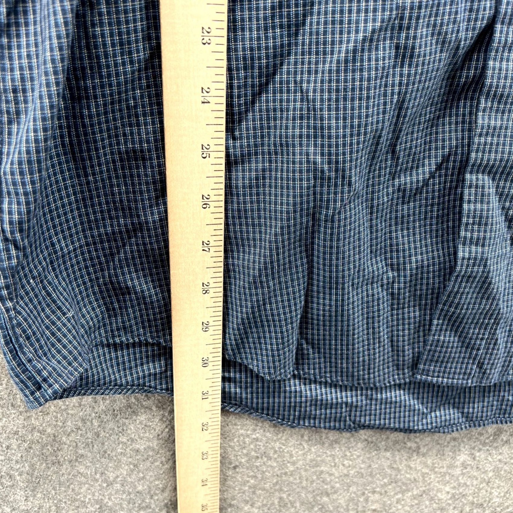 Brooks Brothers Brooks Brothers Dress Shirt Mens Medium Blue Navy Gingham - Vintage - Size 40R - 5 Thumbnail