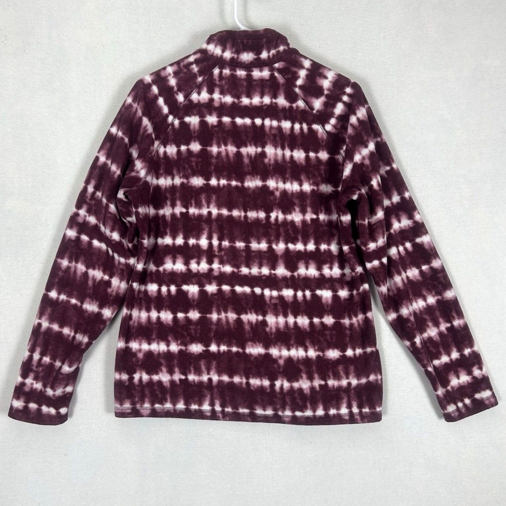 Eddie Bauer Eddie Bauer Sweater Womens Large Red Tie Dye Striped Fleece 1/4 Zip Pullover Top Size L / US 10 / IT 46 - 5 Thumbnail