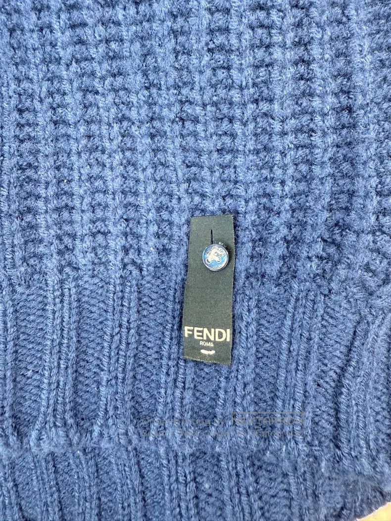 Fendi Fendi Navy Chunky Knit Sweater Size US L / EU 52-54 / 3 - 4 Thumbnail