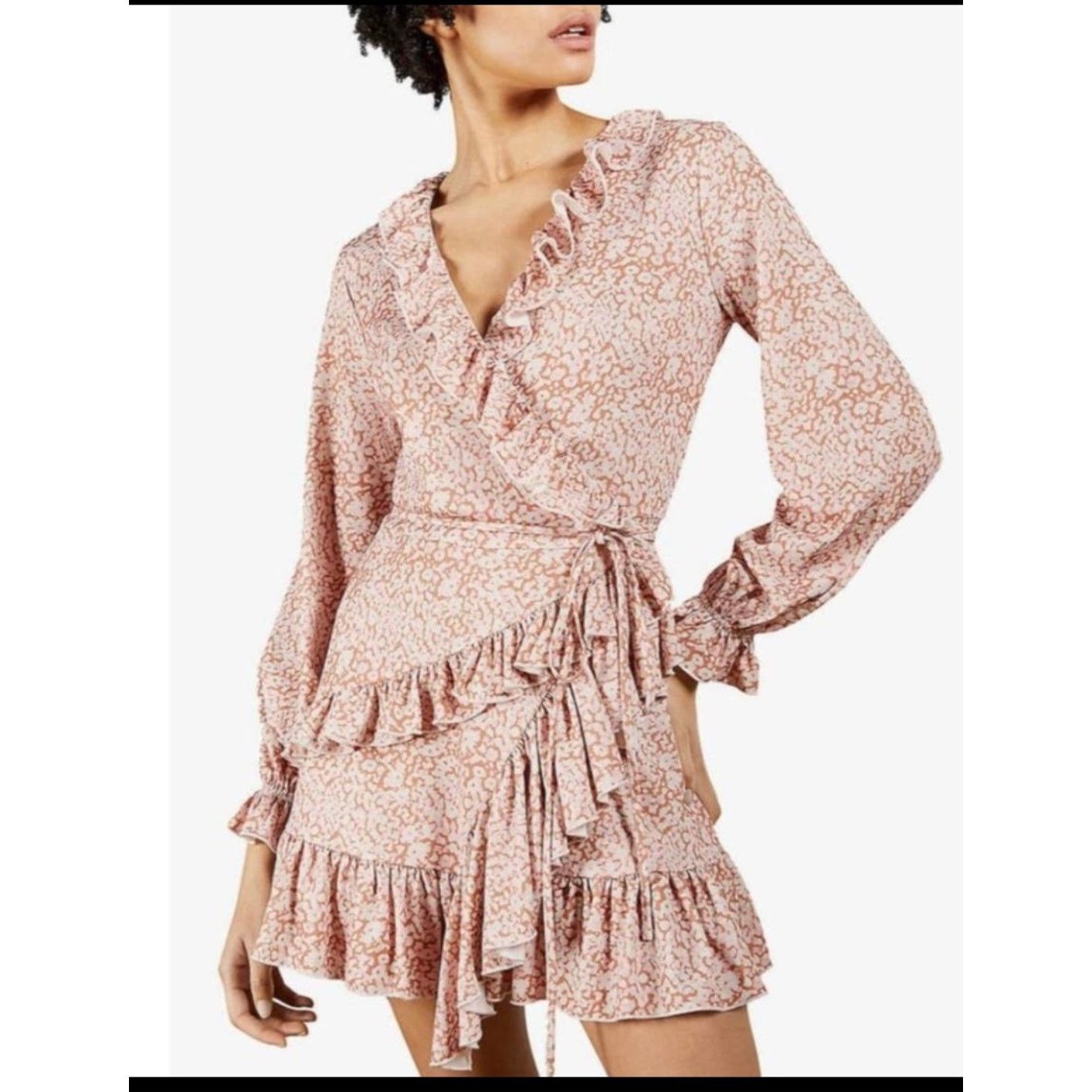 Ted Baker NewTed Baker Quiin pink floral ruffle long sleeve wrap dress Size M / US 6-8 / IT 42-44 - 1 Thumbnail