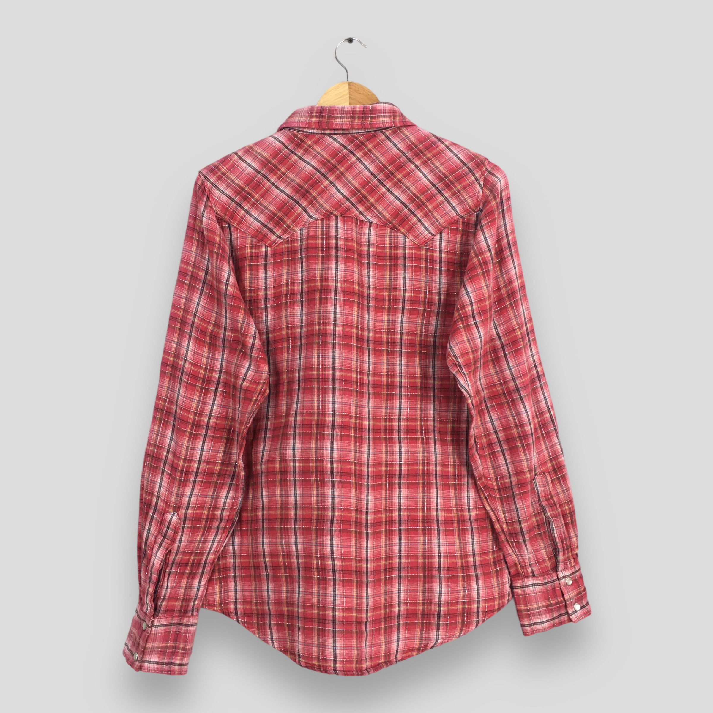 Vintage Vintage 80s Tartan Checkered Red Western Shirt Large Size US L / EU 52-54 / 3 - 7 Thumbnail