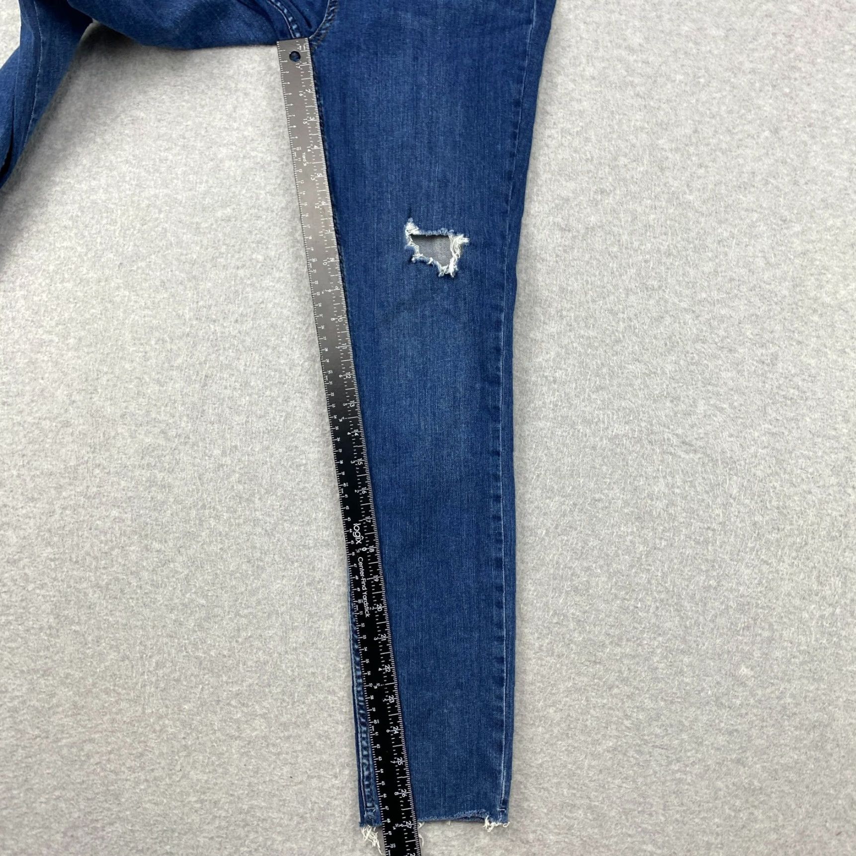Free People Free People Jeans Womens 29 Blue Button Fly Ankle Fray Distressed Ripped Denim Size 29" - 5 Thumbnail