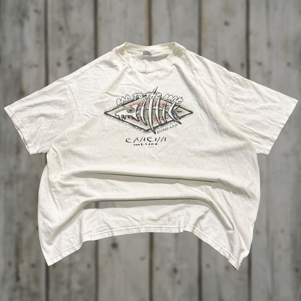 Bones VINTAGE Bad to the Bone T-shirt Men 2XLT White Y2K Grunge Distressed Stained VTG Vintage Shirt Mens 2XL Tall Size US XXL / EU 58 / 5 - 1 Thumbnail