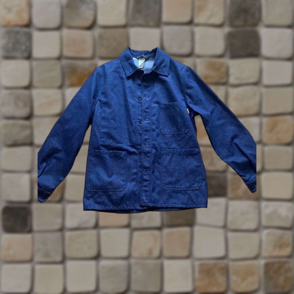 Denime Le Laboureur Denim Coverall Jacket French Workwear Size L Chore Jacket Denim Blue Tactics 90s Mens Size US 33 - 1 Thumbnail