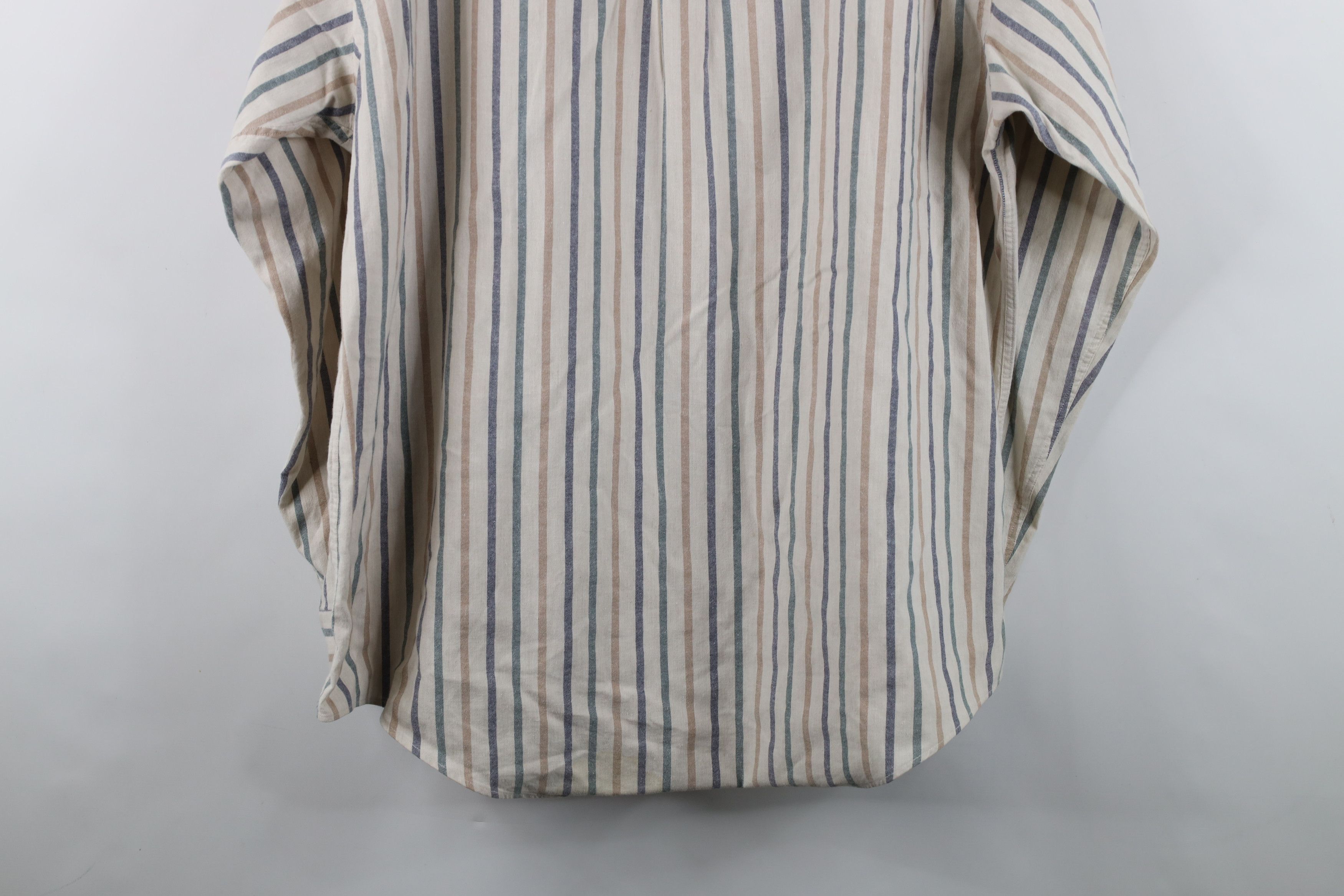 Nautica Vintage 90s Nautica Striped Band Collar Button Shirt Cotton Size US XL / EU 56 / 4 - 14 Thumbnail