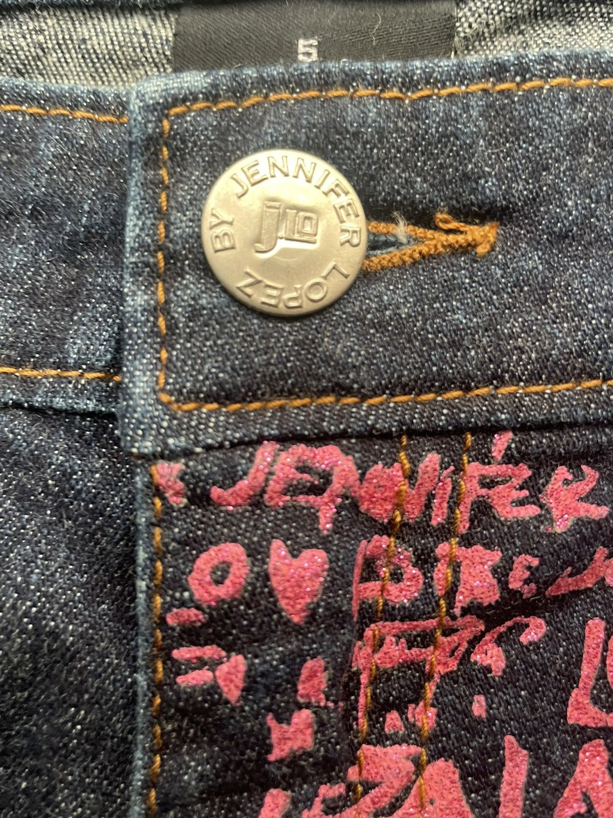 Designer JLO by Jennifer Lopez Flare Custom Paint Denim Size 29" - 10 Thumbnail