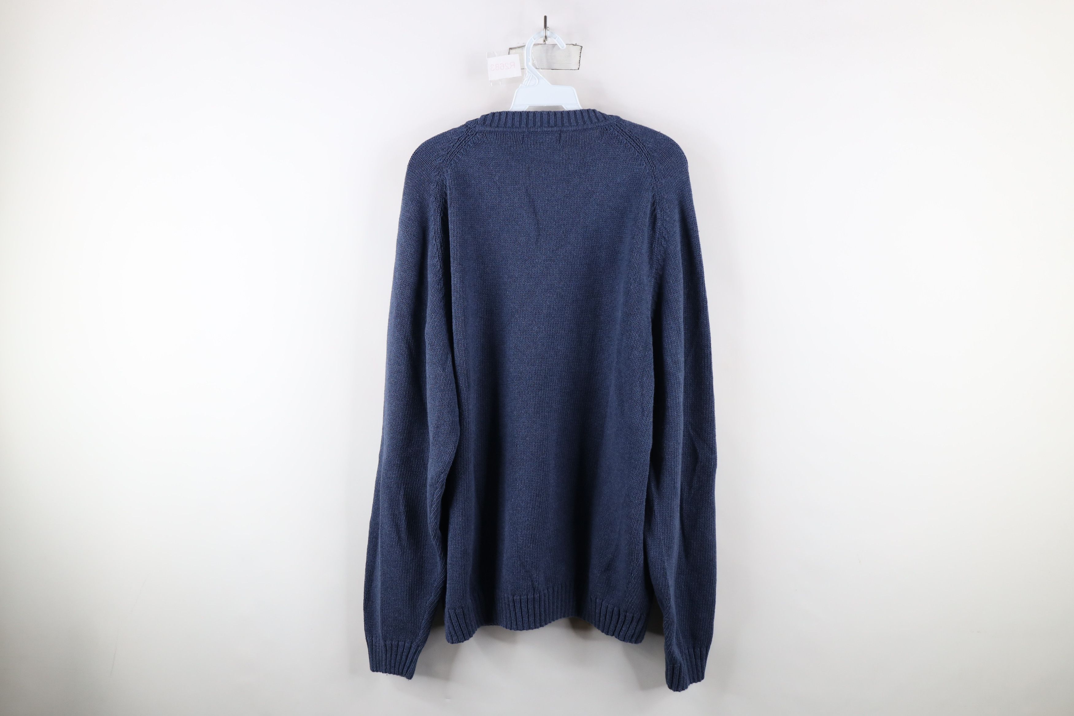 Vintage Vintage 90s Streetwear Cotton Knit Crewneck Sweater Blue Size US XL / EU 56 / 4 - 6 Thumbnail