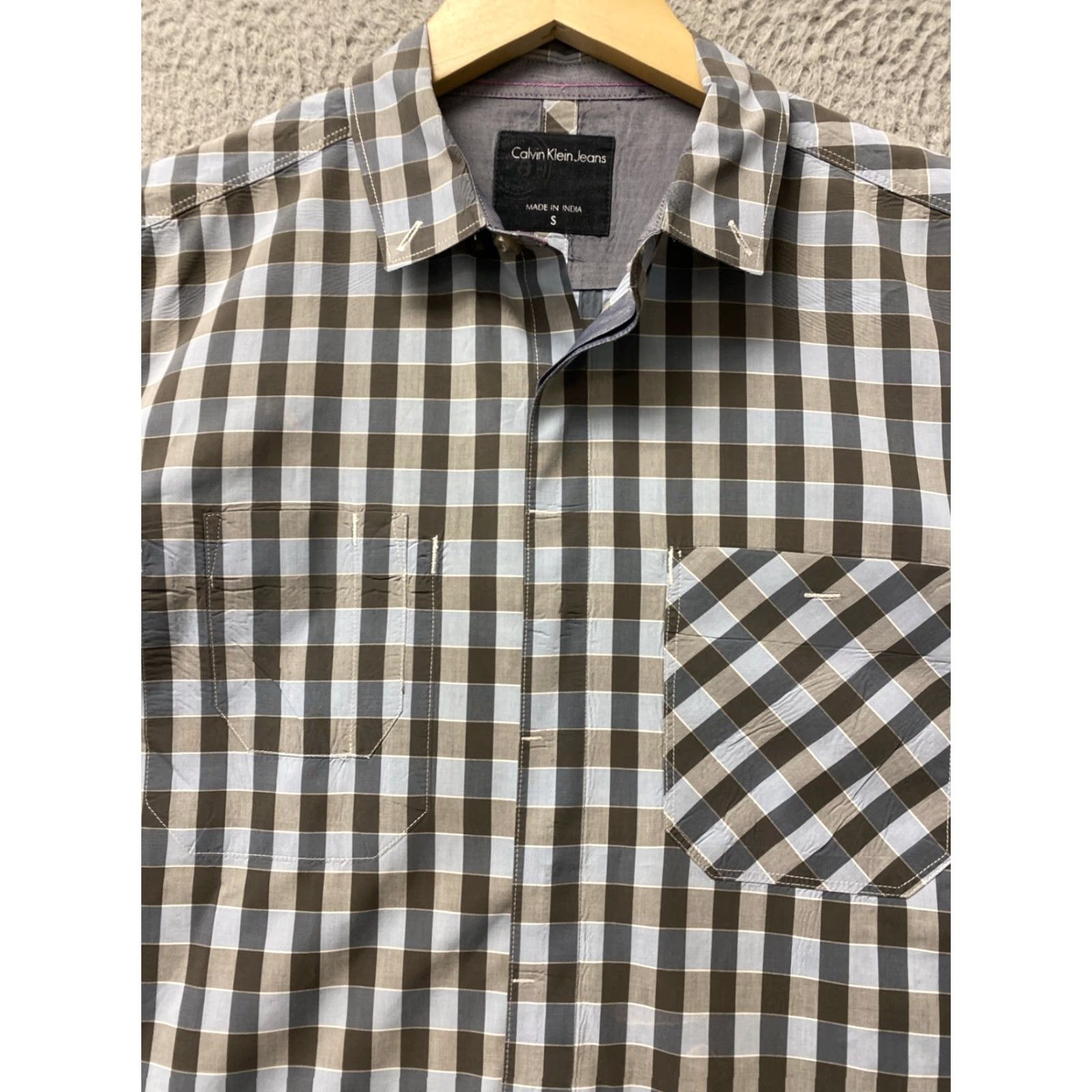 Calvin Klein Calvin Klein Dress Shirt Men’s S Multicolor 100% Cotton Non-Iron Long Sleeve Size 36R - 6 Thumbnail