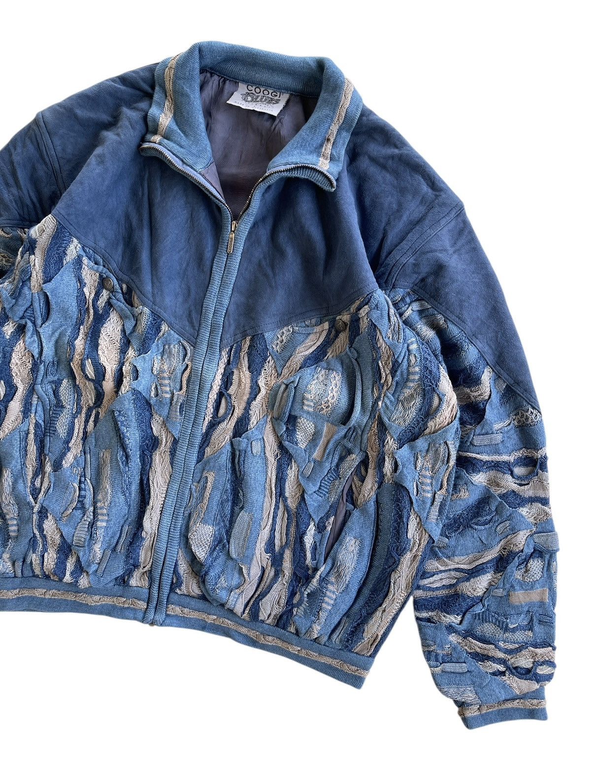 Coogi Vintage Coogi Suede Indigo Dyed Bomber Jacket Size US L / EU 52-54 / 3 - 5 Thumbnail