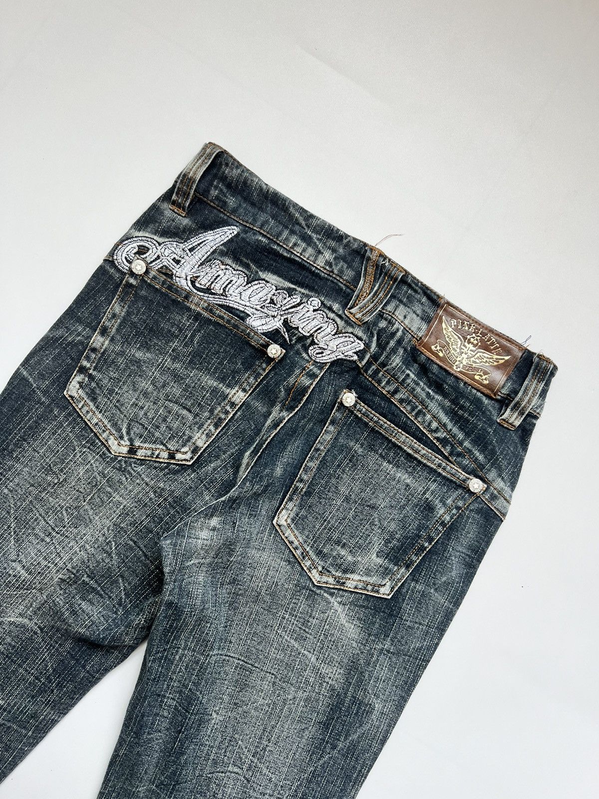 Japanese Brand Japanese Flared Pink Latte Embroidered Denim Size US 28 / EU 44 - 12 Thumbnail