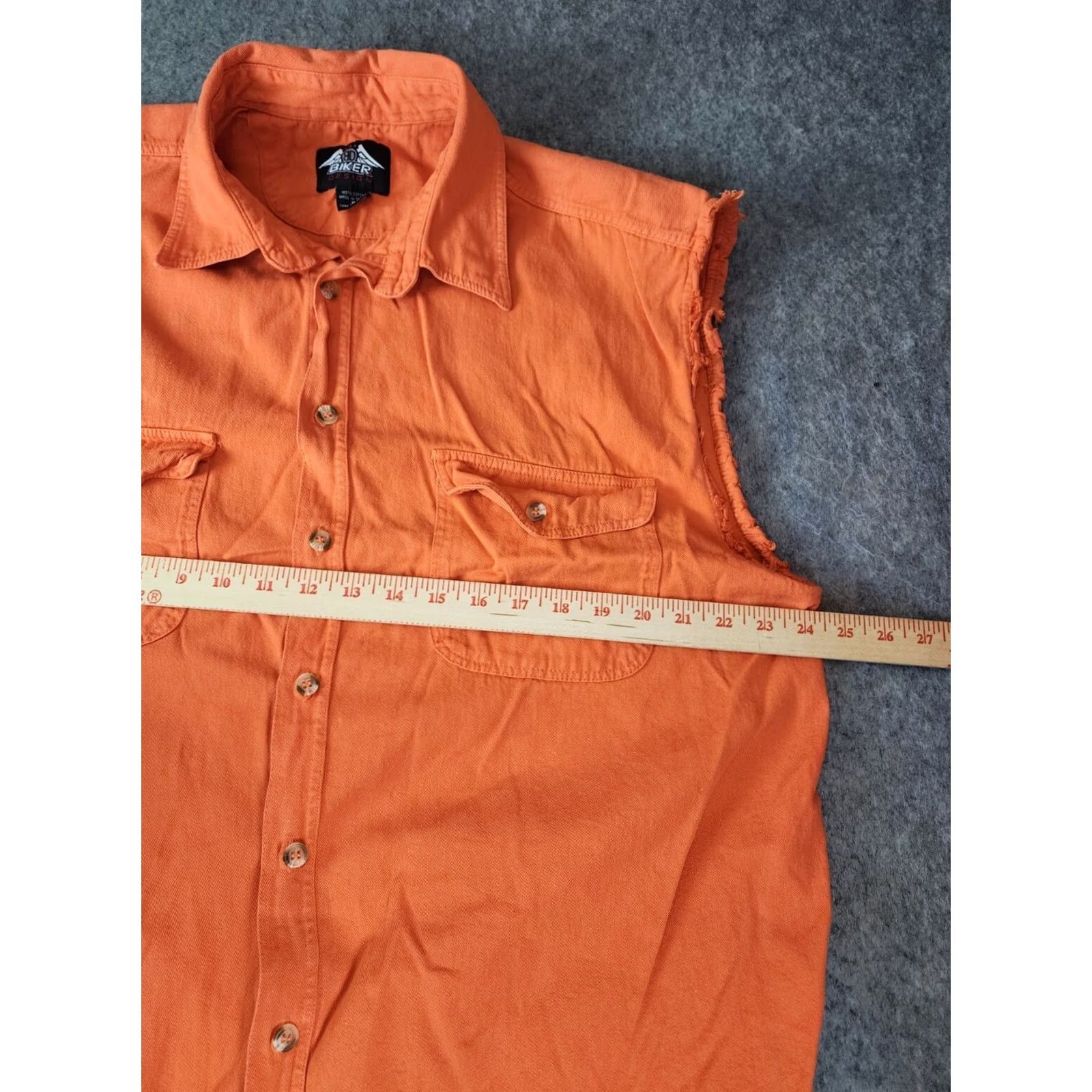 Vintage VINTAGE Biker Design Orange Sleeveless Motorcycle Vest XL Men Size US XL / EU 56 / 4 - 7 Thumbnail