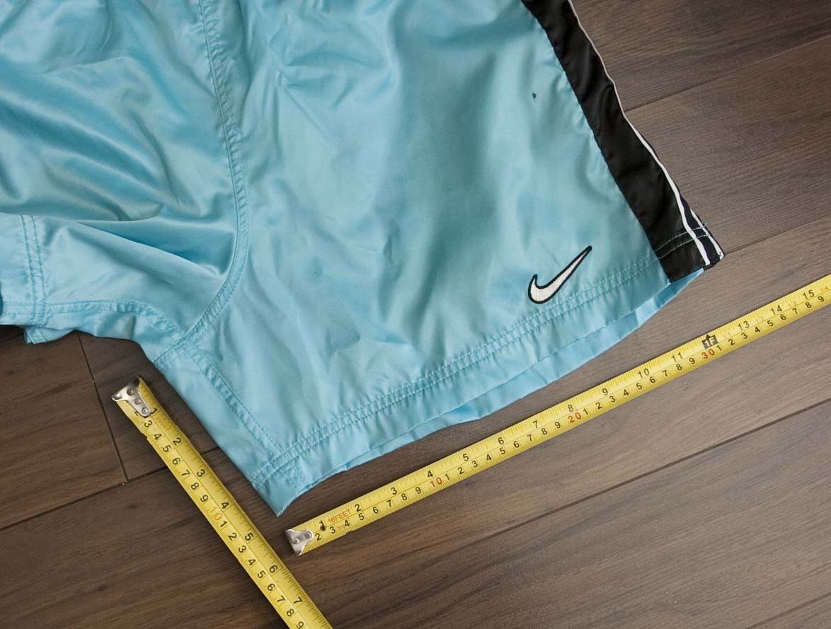 Nike × Vintage Nike Shorts Vintage Shiny Size L /35 Blue Size US 35 - 4 Thumbnail