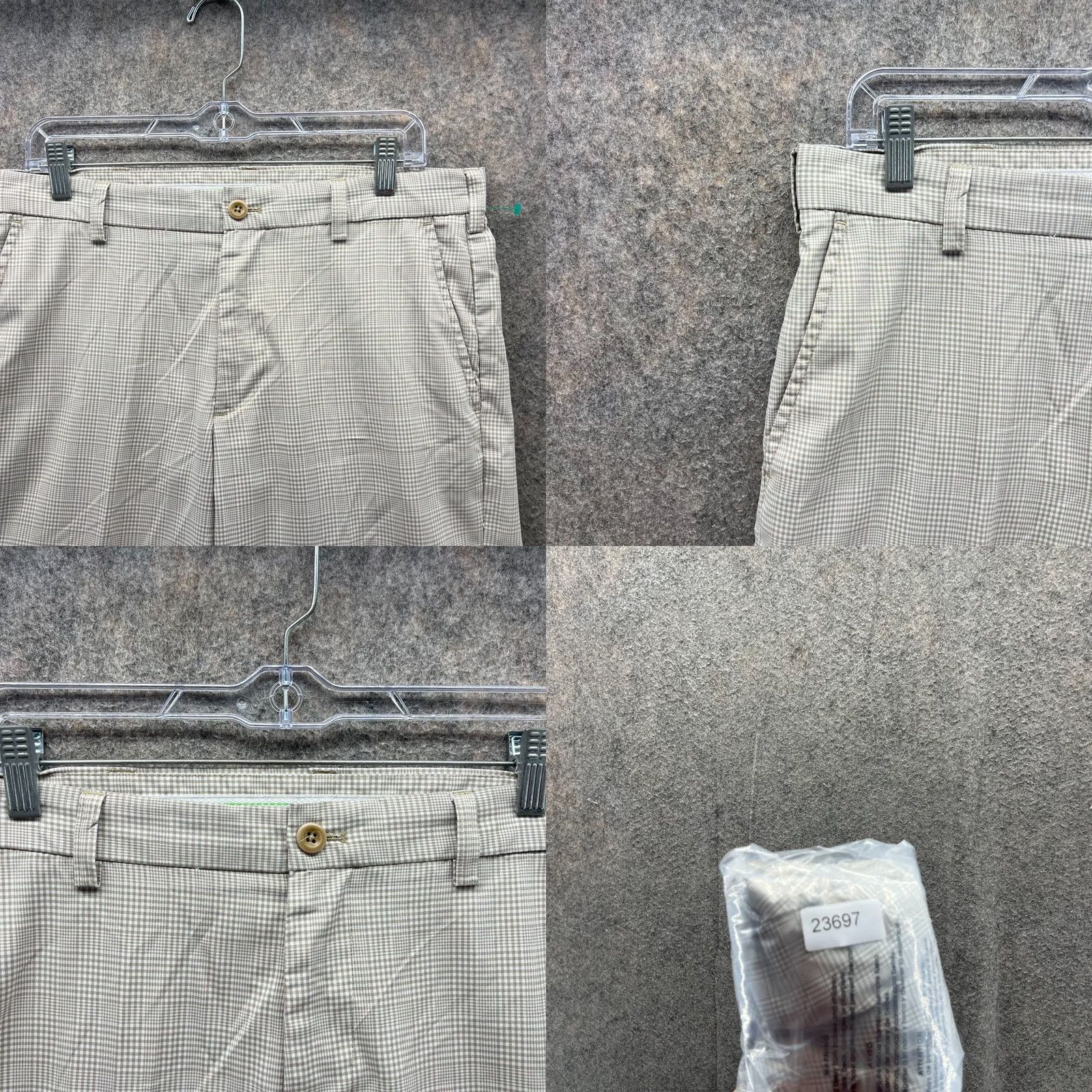 Izod IZOD Pants Men 32x30 Adult Khaki Chino Pleated Tan Beige Glen Check Vintage Golf Circle Size US 32 / EU 48 - 8 Thumbnail